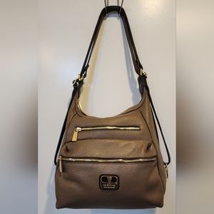 Valentina crossbody purse, genuine leather, made in Italy, gray